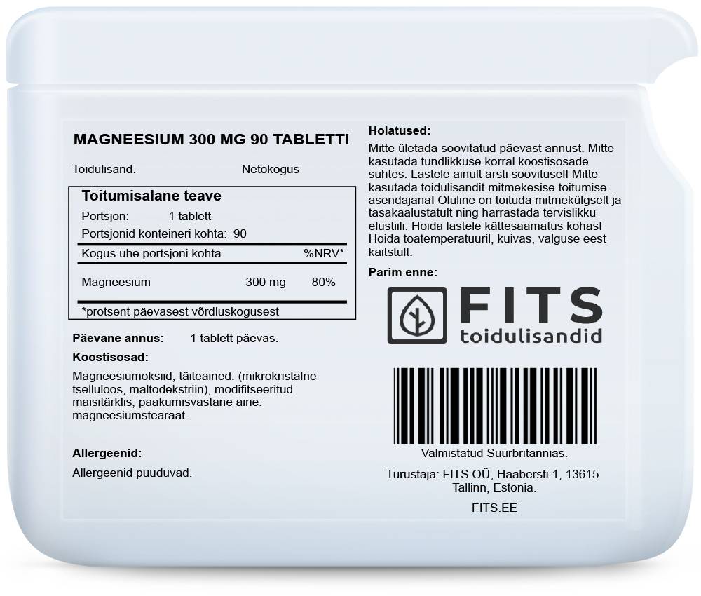 Magnesium 300mg 90 tablets