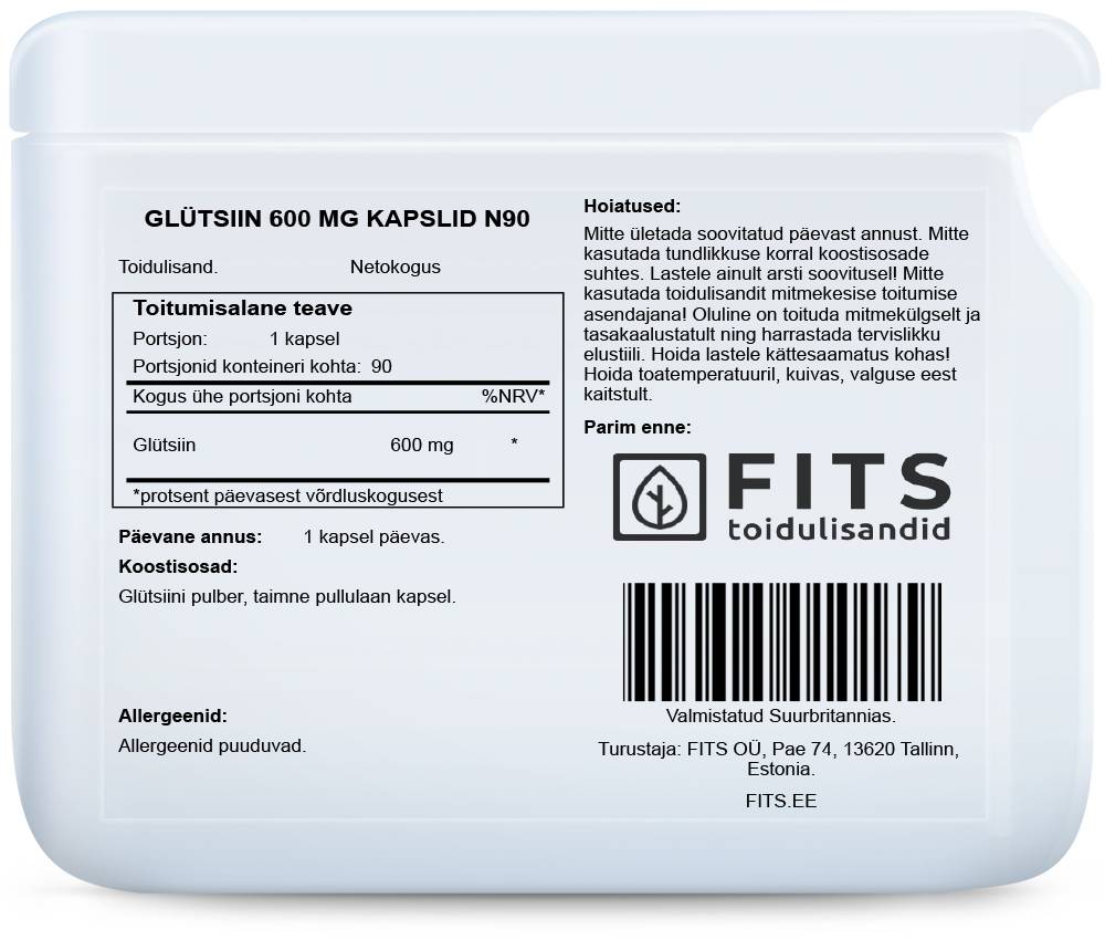 Glycine 600mg 90 capsules