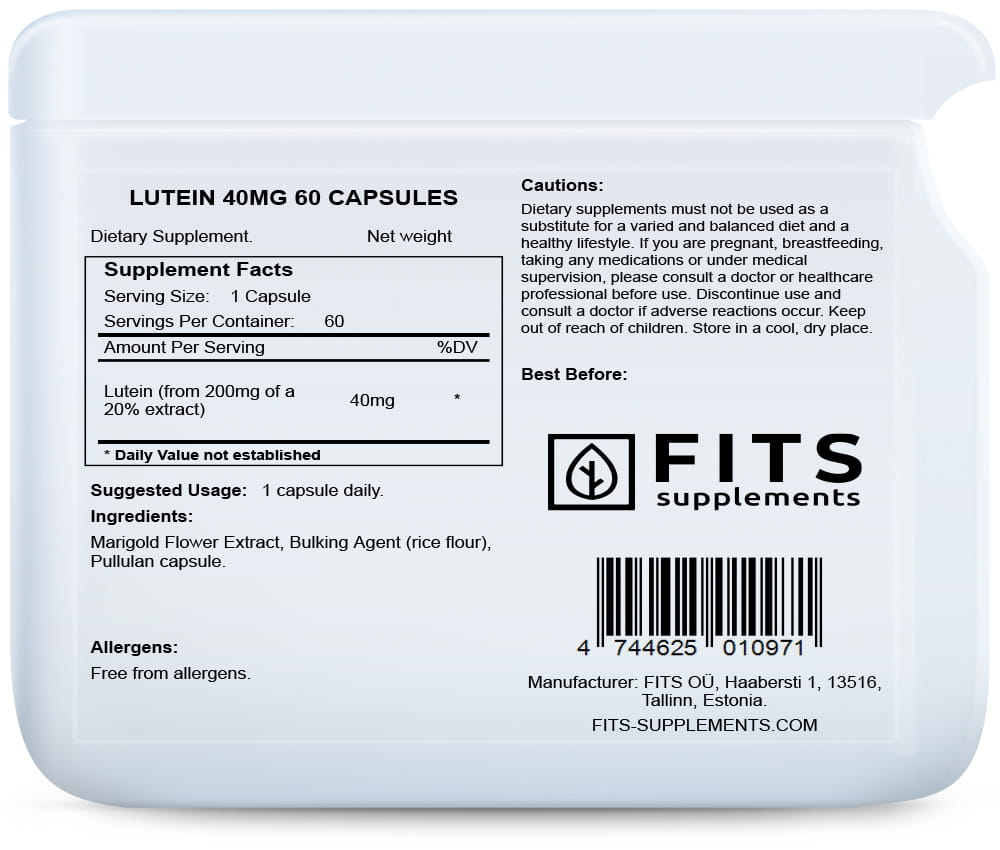 Luteīns 40mg 60 kapsulas