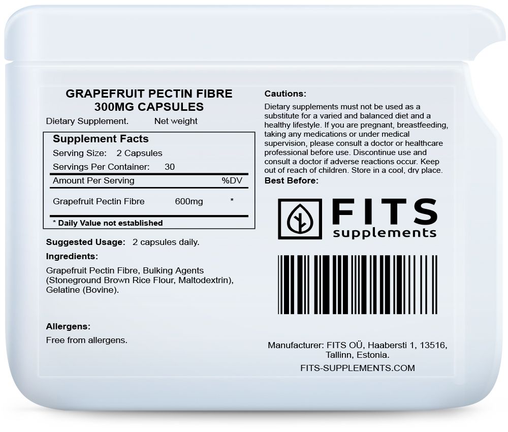 Grapefruit Pectin Fibre 300mg capsules