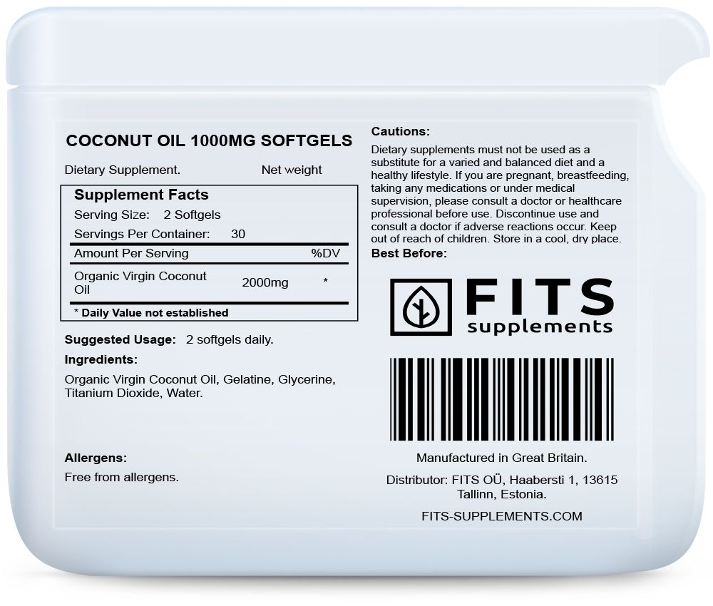 Кокосовое масло 1000 мг 60 капсул