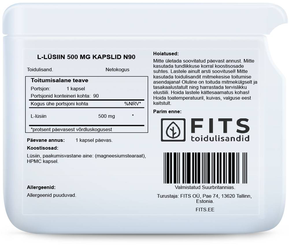L-Lysine 500mg 90 capsules