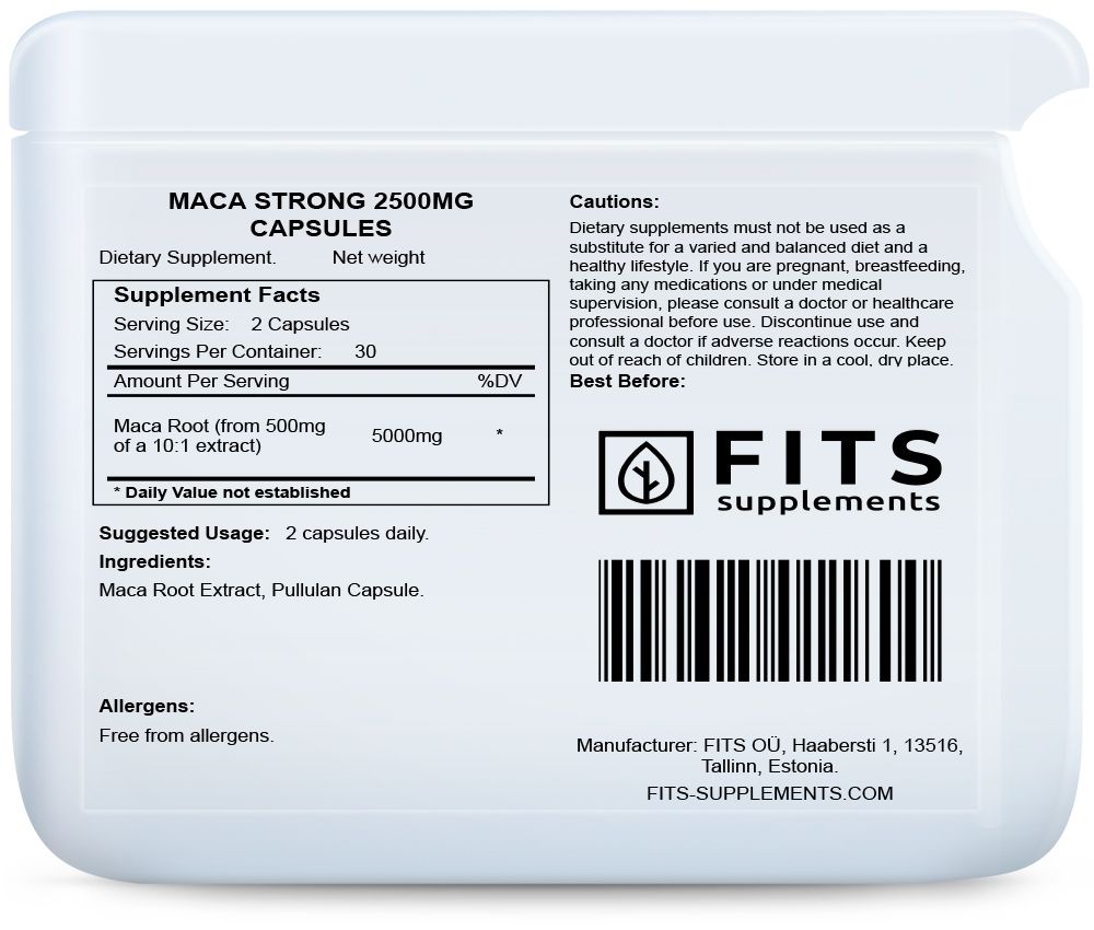 Maca Strong 2500mg 60 kapsulas
