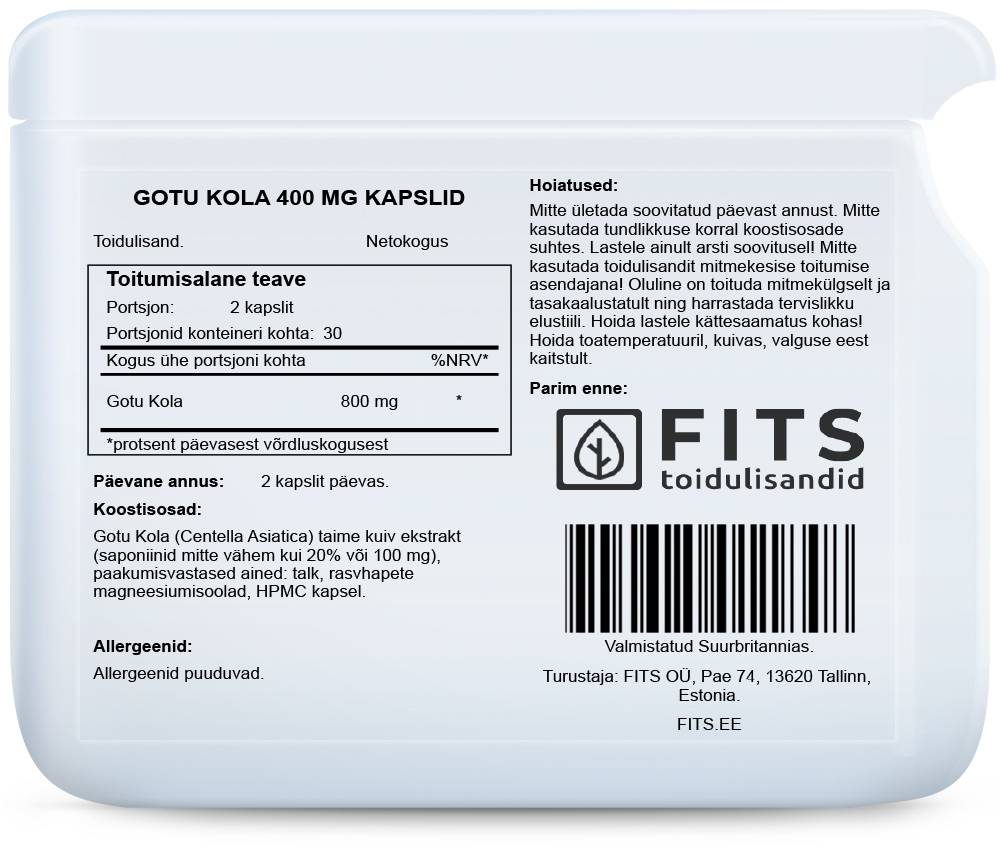 Gotu Kola 400mg 60 capsules