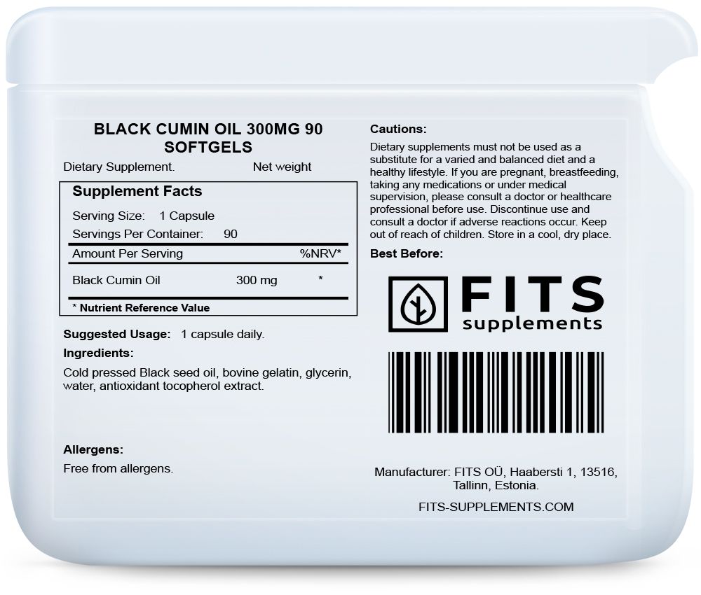 Black Cumin Oil 300mg 90 kapsulas