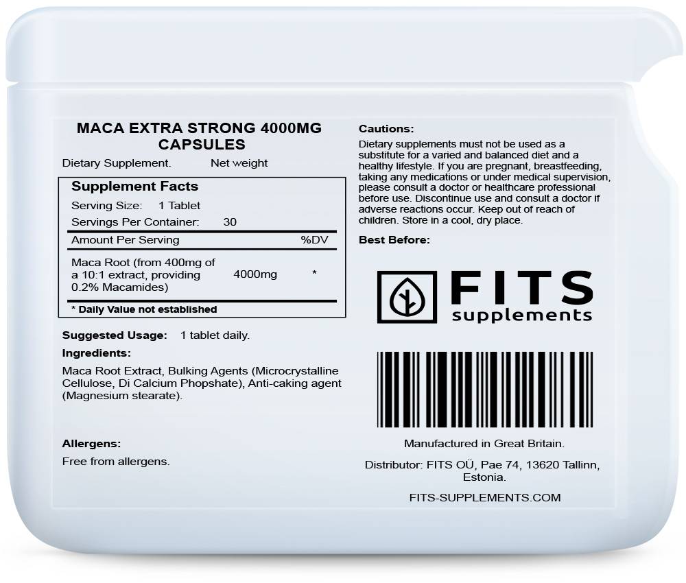 Maca Extra Strong 4000mg 30 capsules
