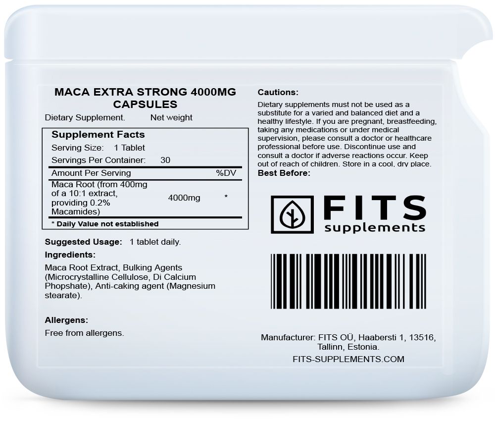 Maca Extra Strong 4000 mg kapsulas