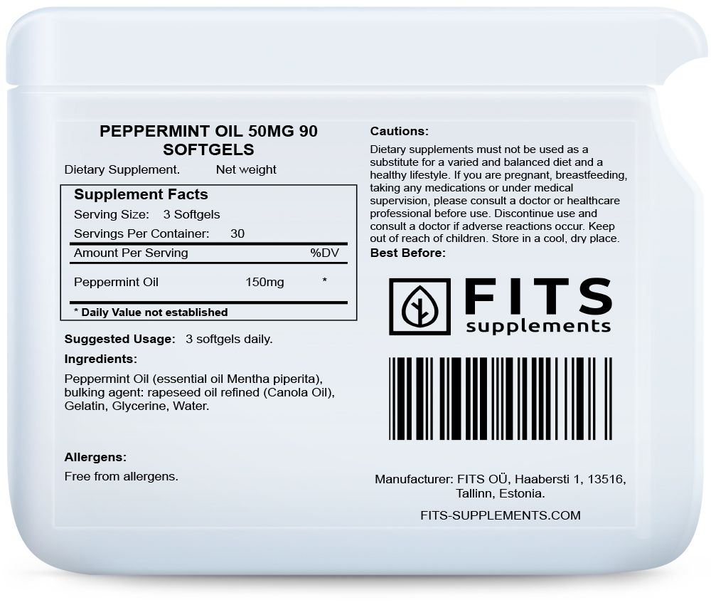 Масло мяты 50 мг 90 капсул