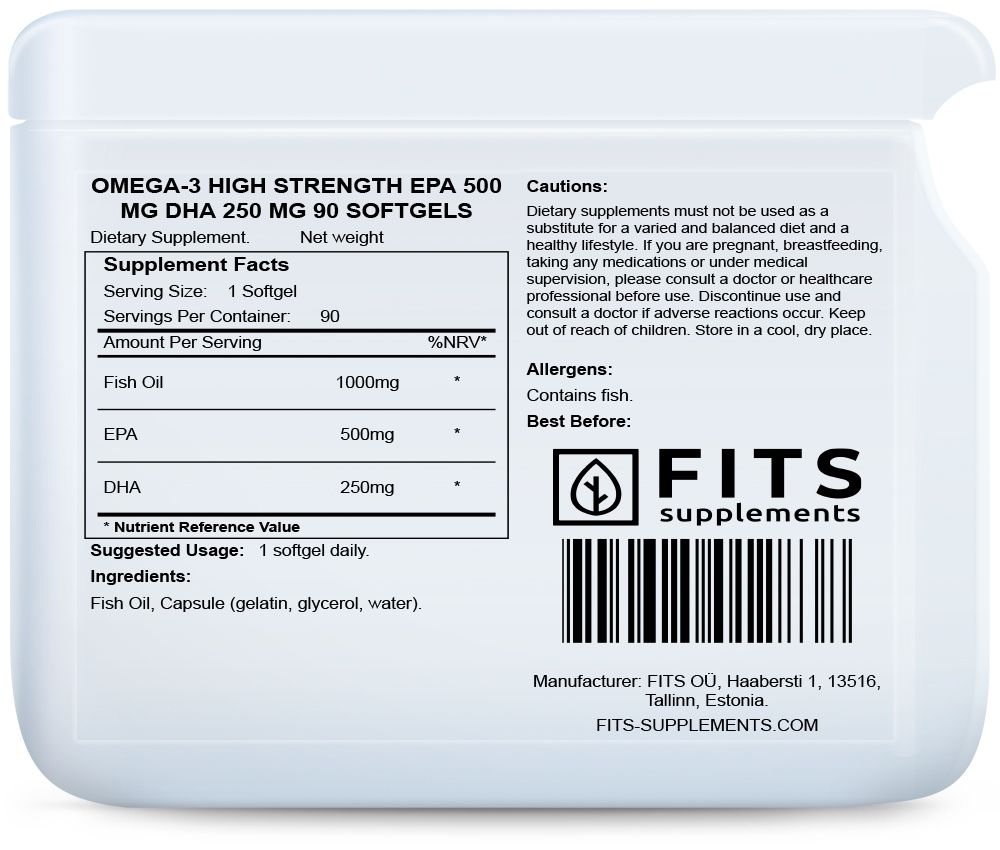 Омега-3 High Strength EPA 500 мг DHA 250 мг 90 капсул