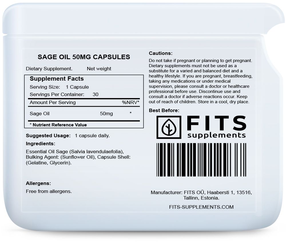 Sage Oil 50mg capsules