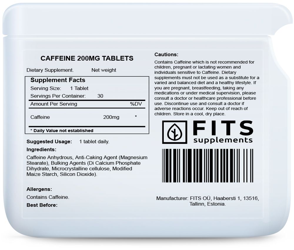 Caffeine 200mg tablets