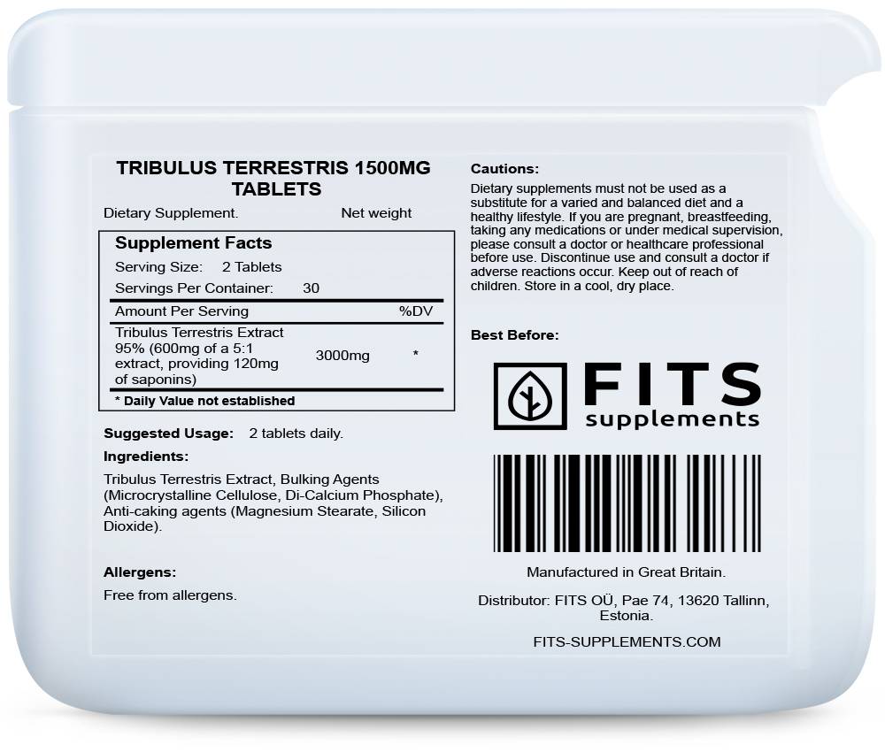 Tribulus Terrestris 1500mg 60 tablets