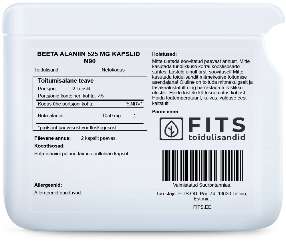 Beta Alanine 525mg 90 capsules