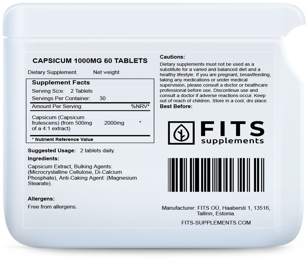 Capsicum 1000mg 60 tabletes
