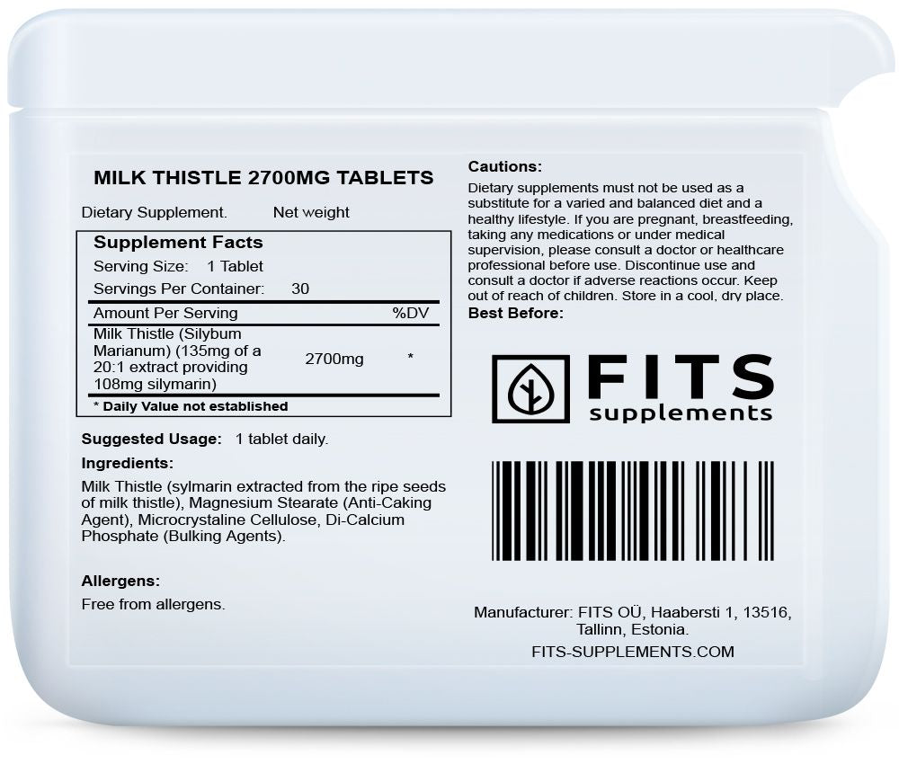 Milk Thistle 2700mg tablets