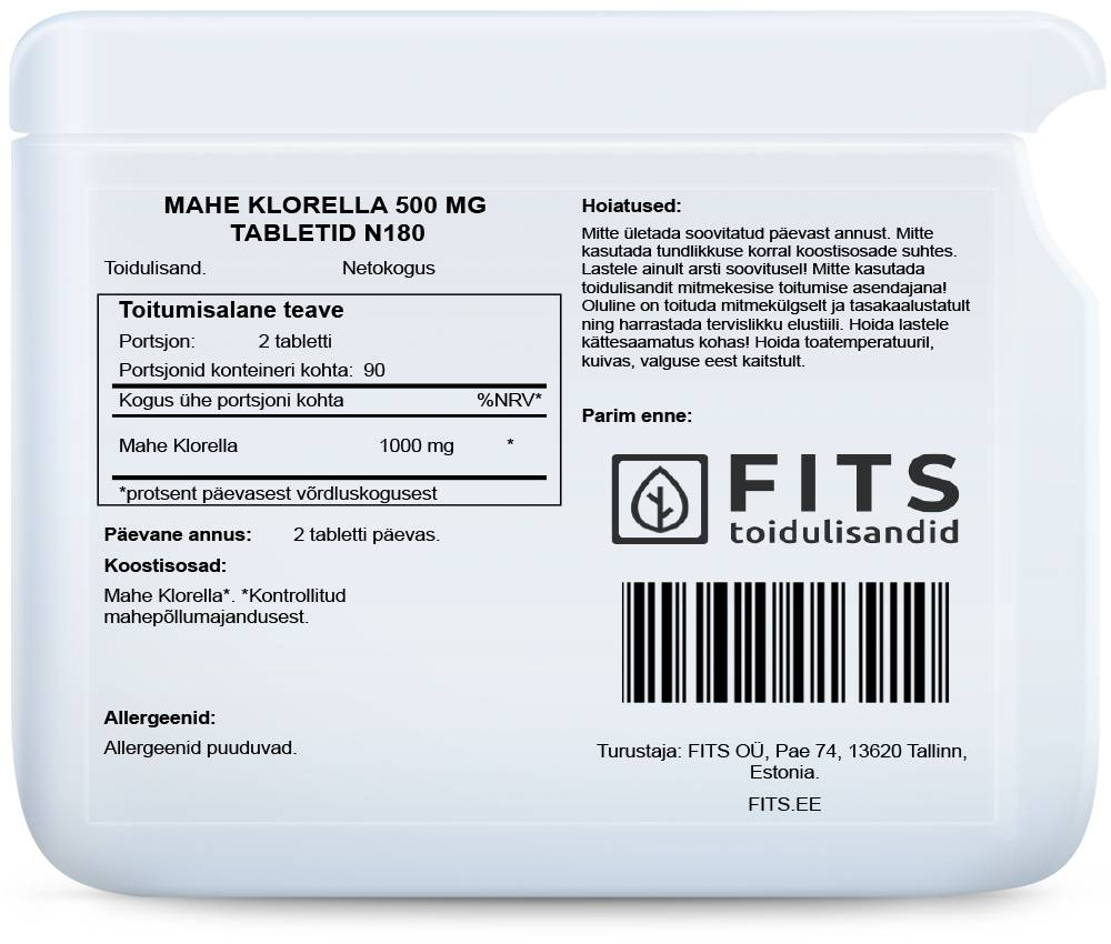 Hlorella BIO 500mg tabletes N180
