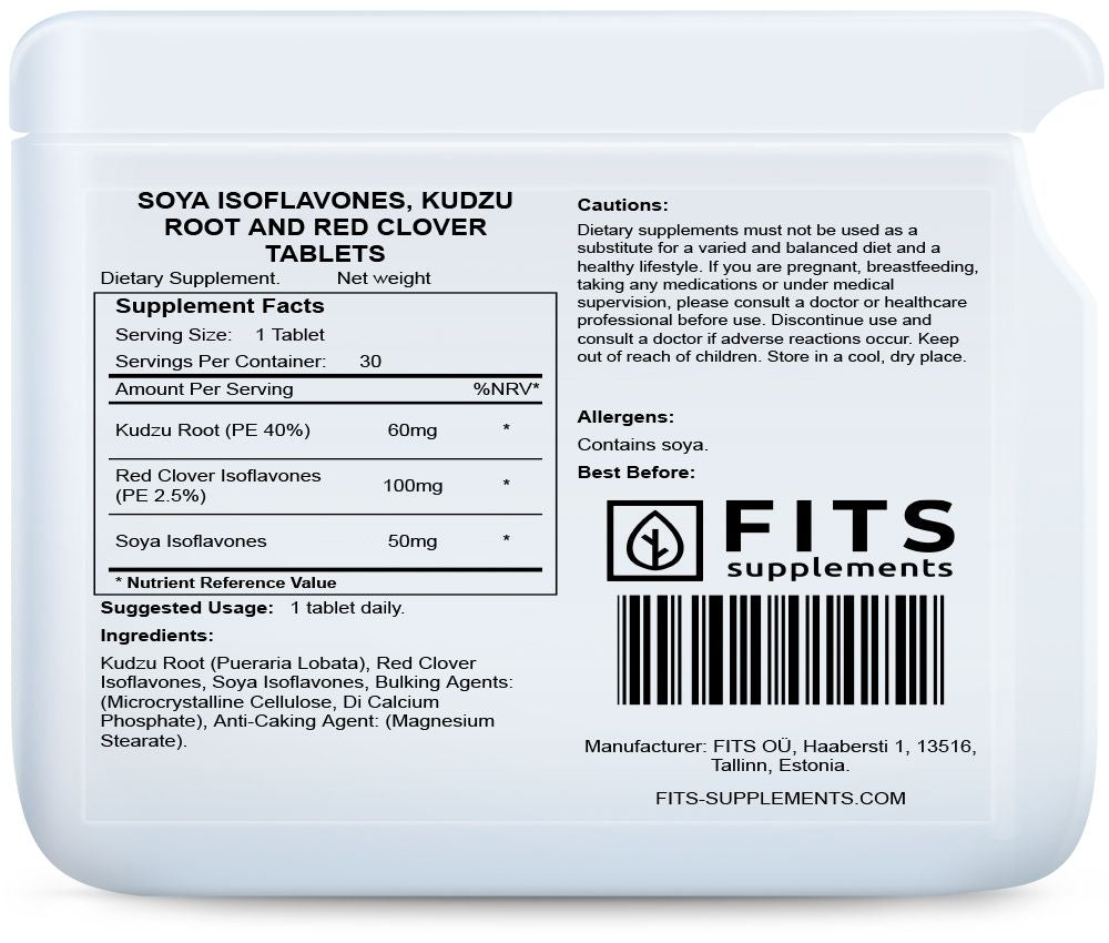Изофлавоны сои, Корень Кудзу и Красный клевер 30 таблеток