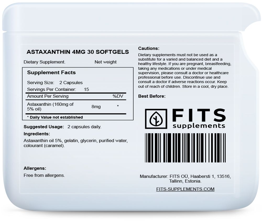 Astaxanthin 4mg softgels N30