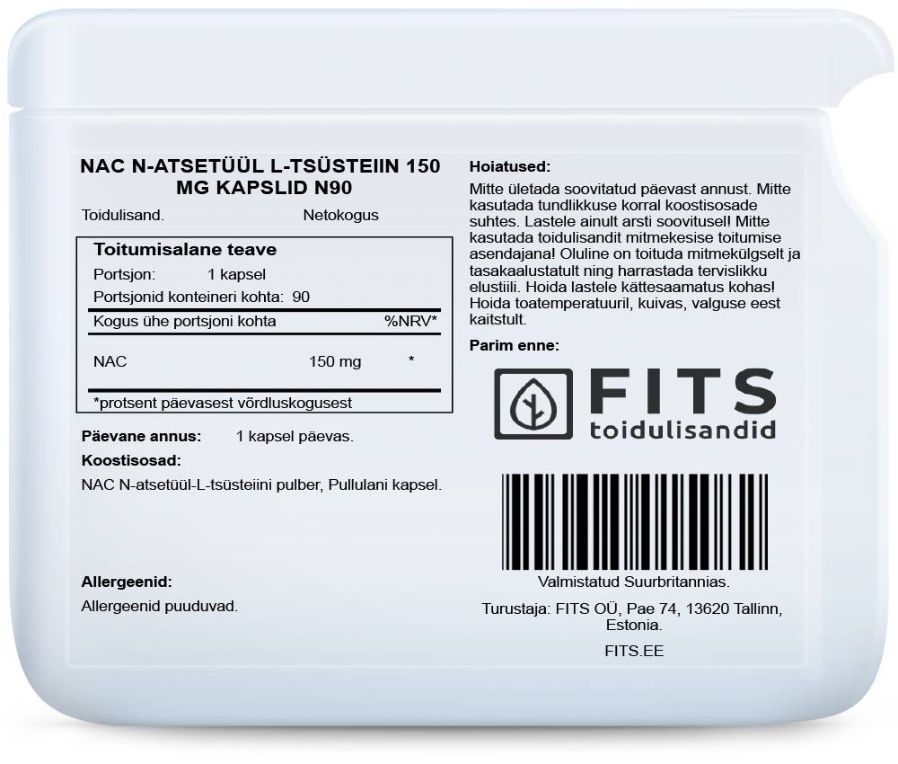 NAC N-Acetyl L-Cysteine 150mg 90 capsules