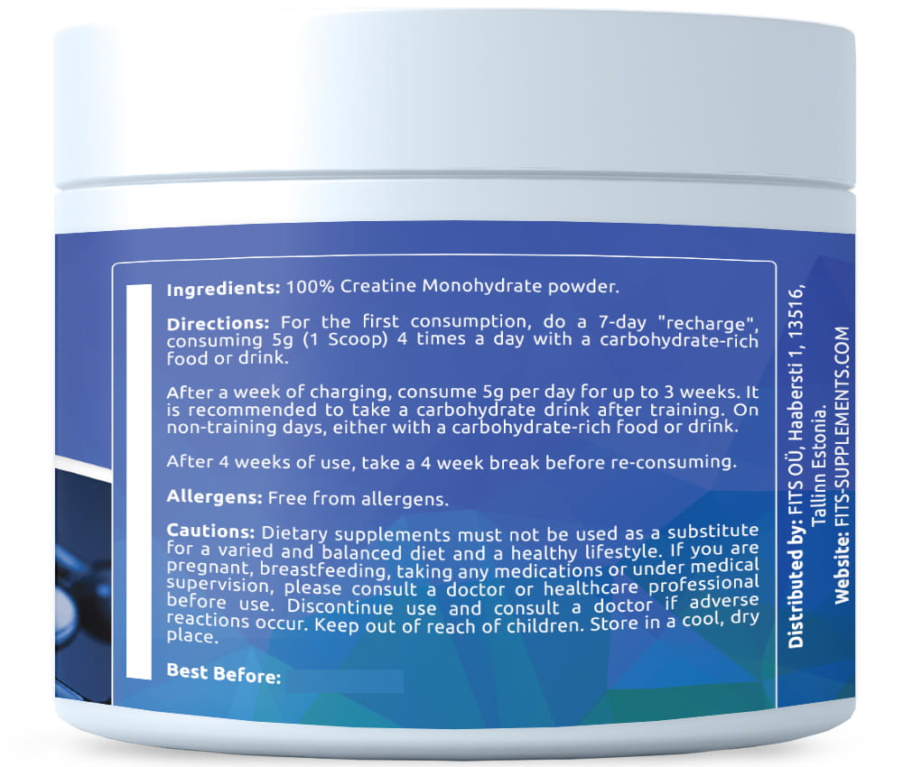 Kreatīna monohidrāts 300g pulveris