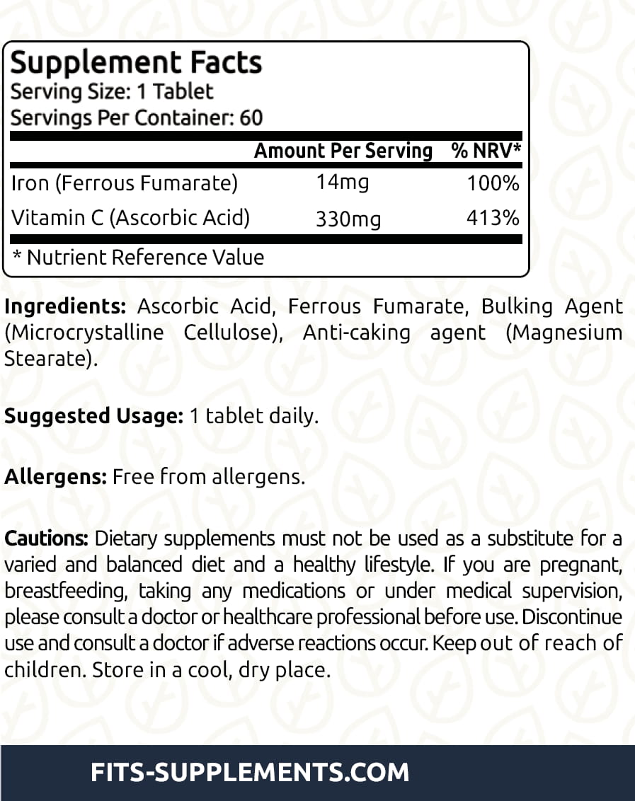 Iron + Vitamin C 60 tablets