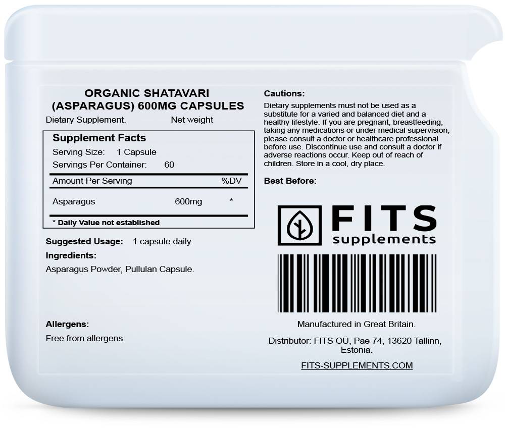 Asparagus (Shatavari) 600mg 60 capsules