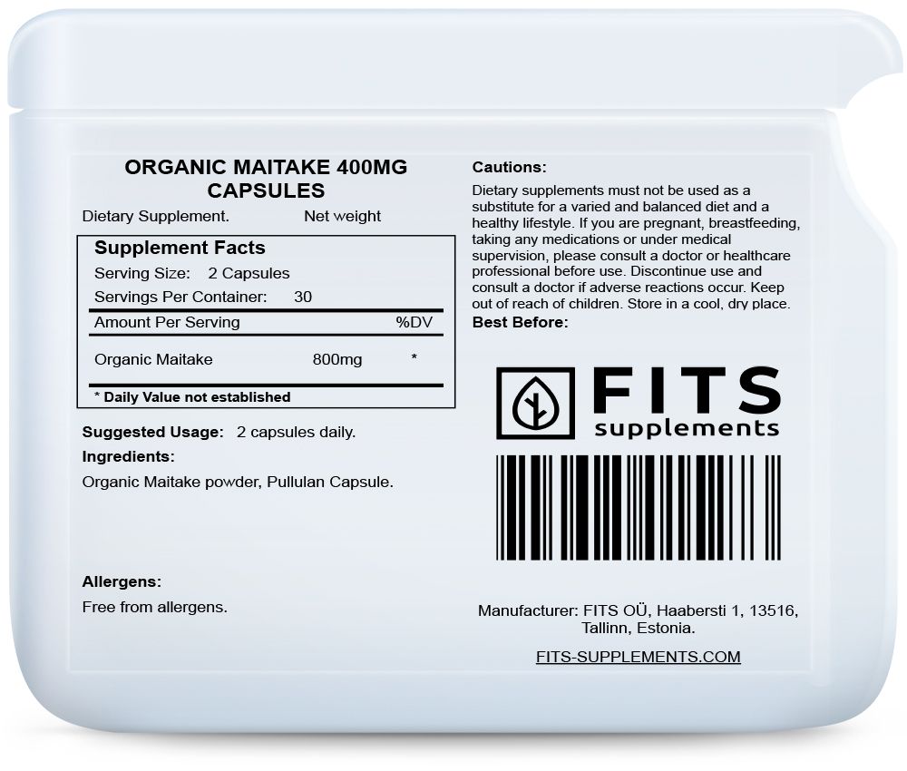 Organic Maitake 400mg kapsulas