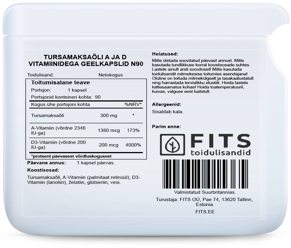 Cod Liver Oil with Vitamins A and D 90 softgels