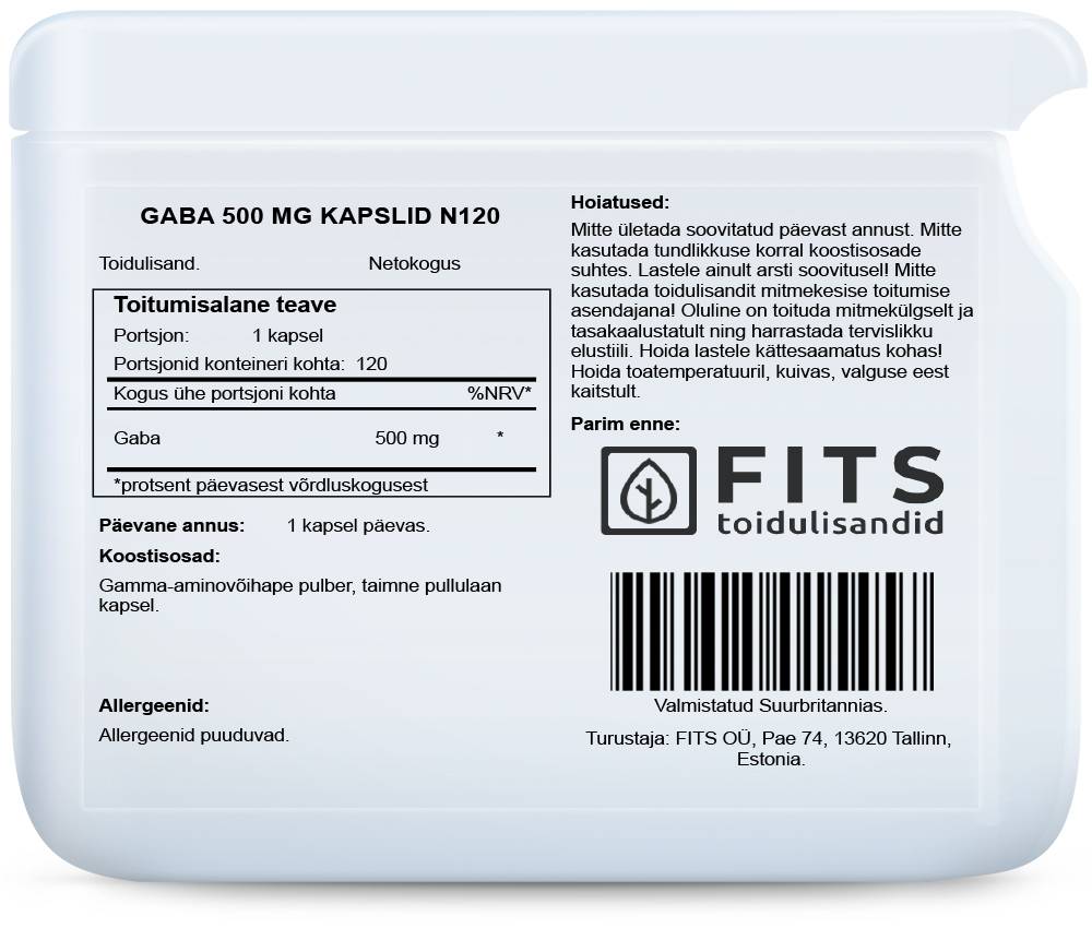 GABA 500mg 120 capsules