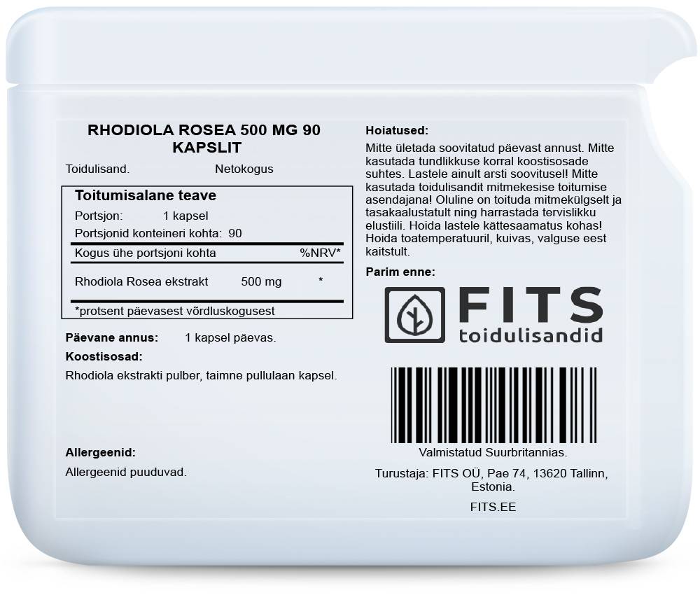 Rhodiola Rosea 500mg 90 capsules