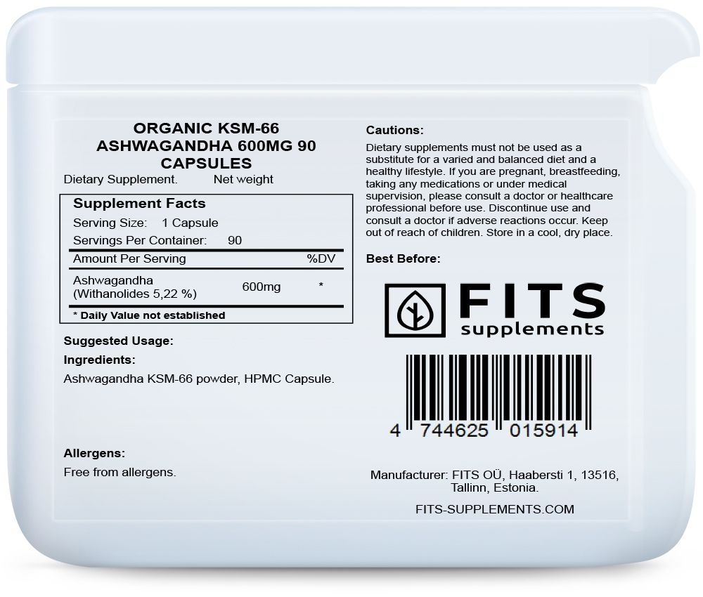 БИО KSM-66 Ашваганда 600 мг 90 капсул