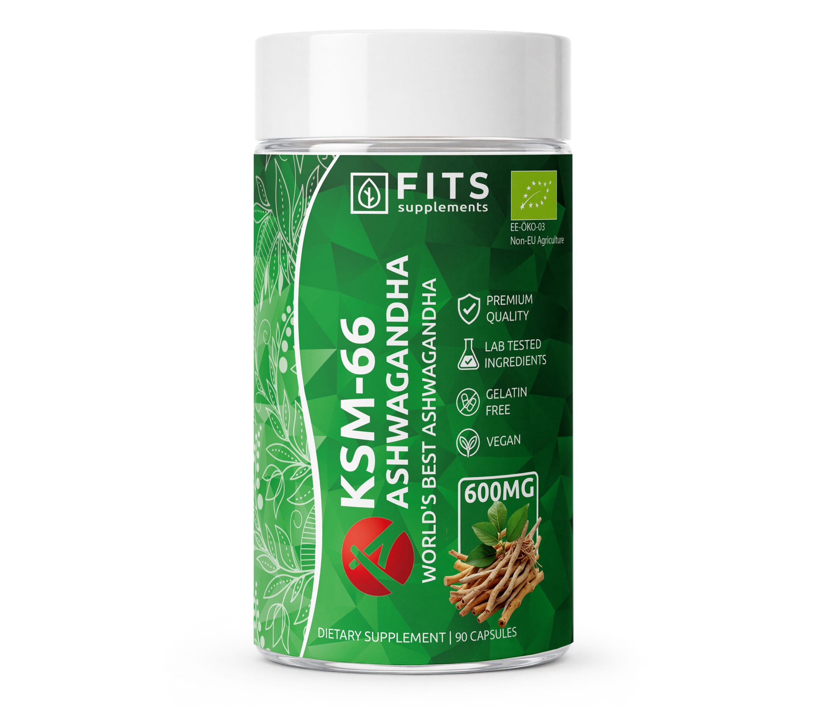 Organic KSM-66 Ashwagandha 600mg kapsulas