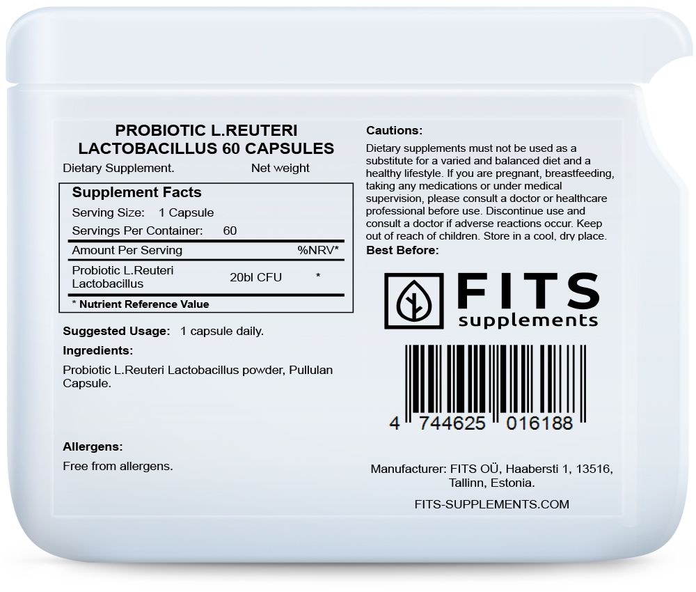 Пробиотики L. Reuteri Lactobacillus 60 капсул