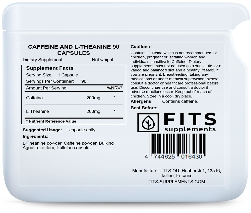 Кофеин и Л-теанин 90 капсул
