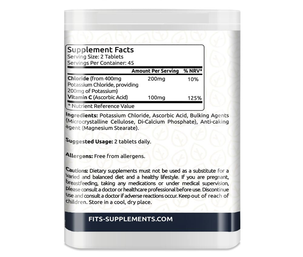Potassium 200mg and Vitamin C 90 tablets