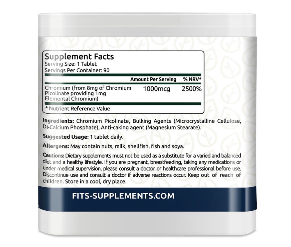Chromium 1000mcg 90 tablets