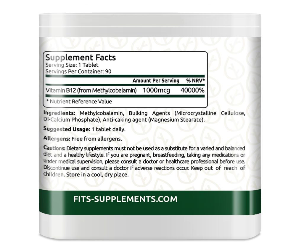 Vitamin B12 1000mcg 90 tablets