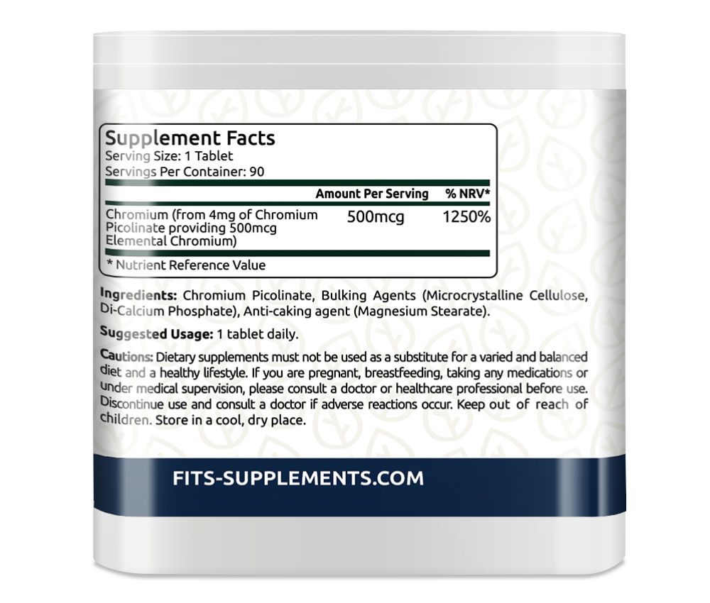 Chromium 500mcg 90 tablets