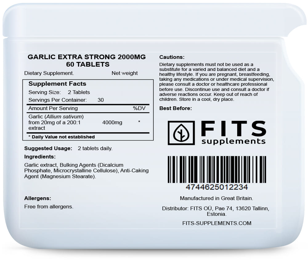 Garlic Extra Strong 2000mg 60 tablets