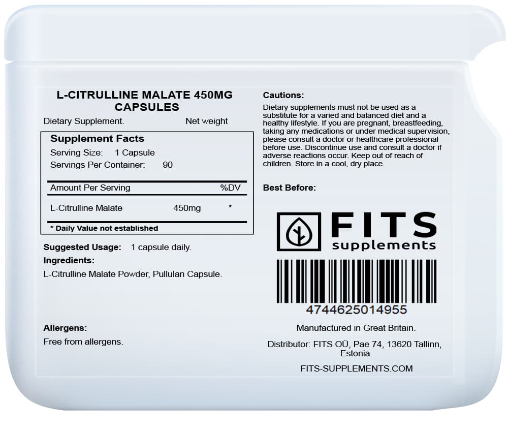 L-Citrulline Malate 450mg 90 capsules