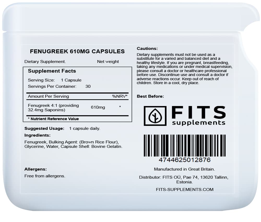 Fenugreek 610mg 30 capsules