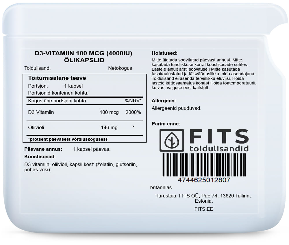 Vitamin D3 4000IU 30 softgels